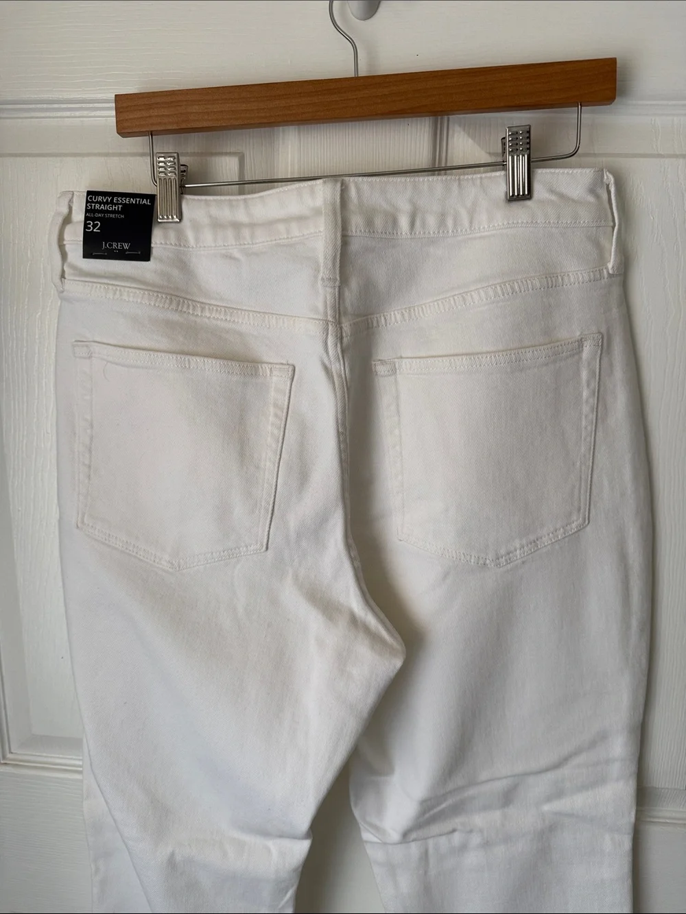 NWT J. Crew White Curvy Essential Straight High-Rise Jeans